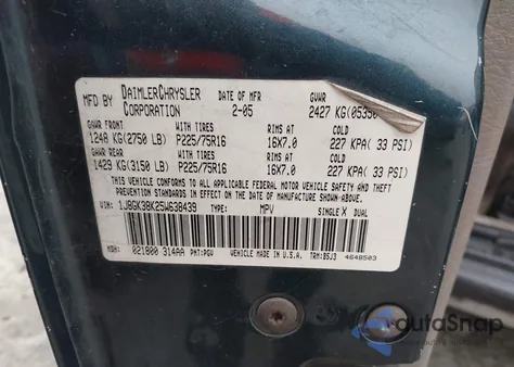 2005 Jeep Liberty Renegade из США, поврежденный, VIN 1J8GK38K25W638439